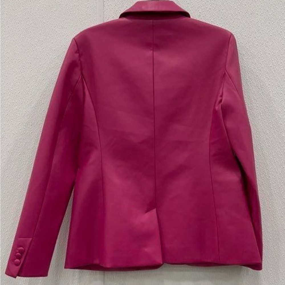 NWT BCBGeneration Faux Leather Blazer Suit Jacket in Pink Peacock - Size XS - Picture 8 of 9
